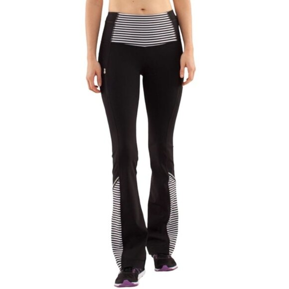 Lululemon Run: Ice Queen Pant Black / Classic Stripe Black White / Black size 4 - Picture 8 of 16
